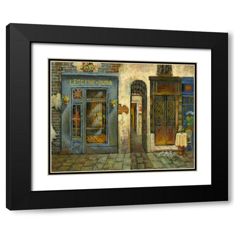 French Corridor Black Modern Wood Framed Art Print with Double Matting by Chin, Art