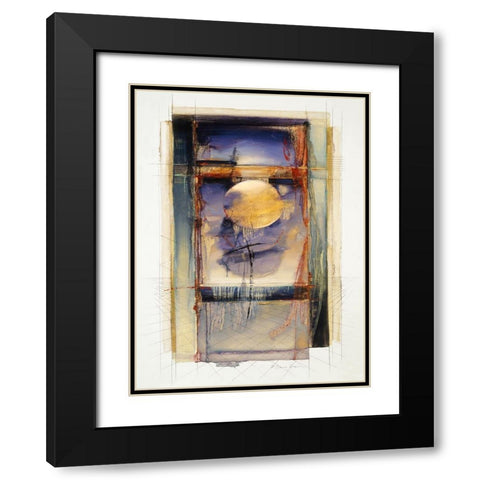 Abstract 1 Black Modern Wood Framed Art Print with Double Matting by Dean, Bruce