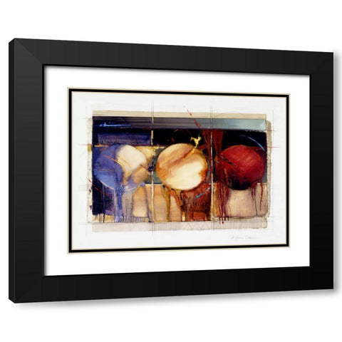 Abstract 11 Black Modern Wood Framed Art Print with Double Matting by Dean, Bruce