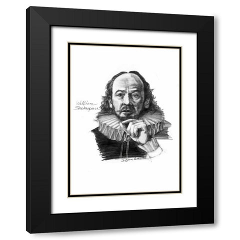 Shakespeare Black Modern Wood Framed Art Print with Double Matting by Dean, Bruce