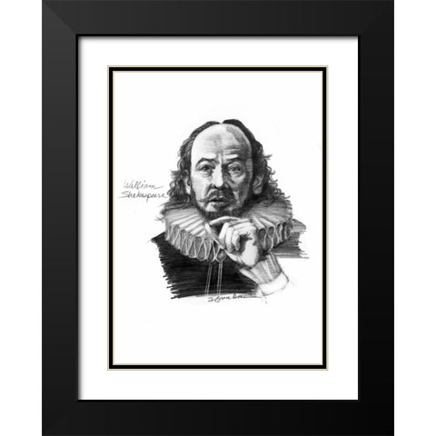 Shakespeare Black Modern Wood Framed Art Print with Double Matting by Dean, Bruce