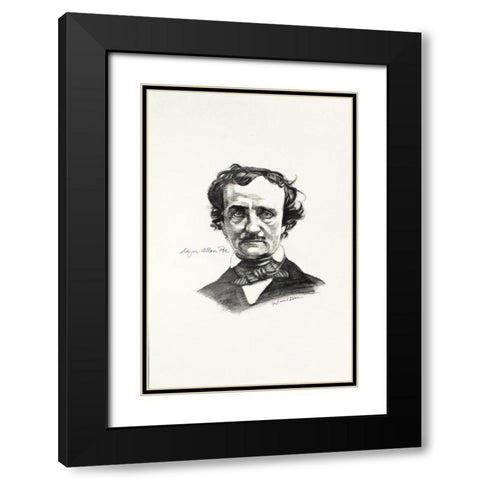 Poe Black Modern Wood Framed Art Print with Double Matting by Dean, Bruce