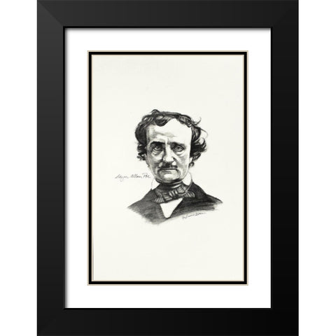 Poe Black Modern Wood Framed Art Print with Double Matting by Dean, Bruce