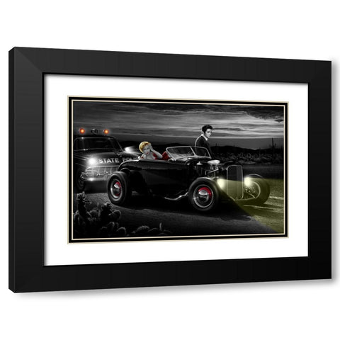 Joy Ride Black Modern Wood Framed Art Print with Double Matting by Flint, Helen