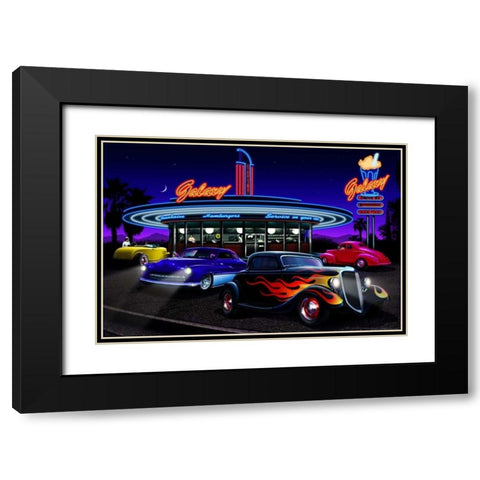 Galaxy Diner Black Modern Wood Framed Art Print with Double Matting by Flint, Helen
