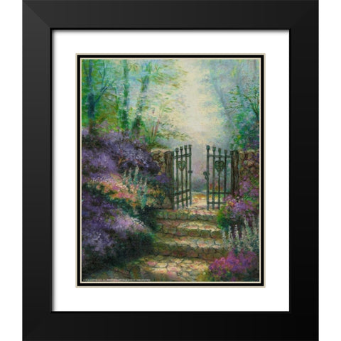 Woodland Gate Lilacs Black Modern Wood Framed Art Print with Double Matting by Gaul, Charles