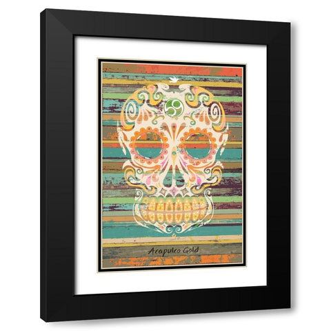Acapulco Gold Black Modern Wood Framed Art Print with Double Matting by Has