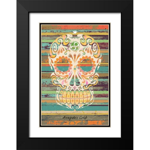 Acapulco Gold Black Modern Wood Framed Art Print with Double Matting by Has