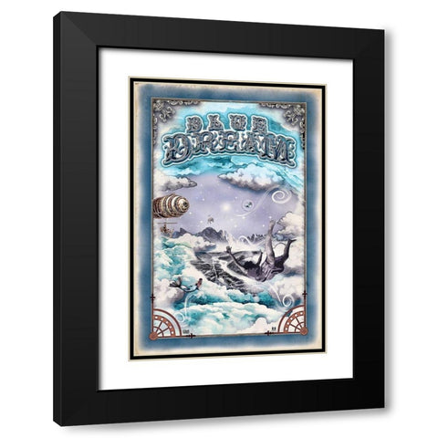 Blue Dream Black Modern Wood Framed Art Print with Double Matting by Has