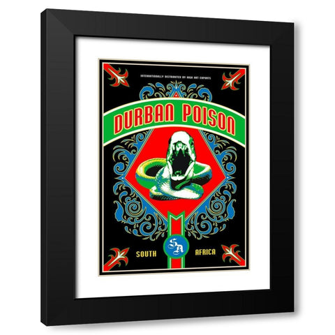 Durban Poison Black Modern Wood Framed Art Print with Double Matting by Has