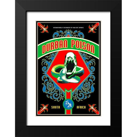 Durban Poison Black Modern Wood Framed Art Print with Double Matting by Has