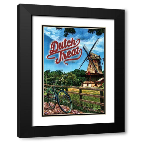 Dutch Treat Black Modern Wood Framed Art Print with Double Matting by Has