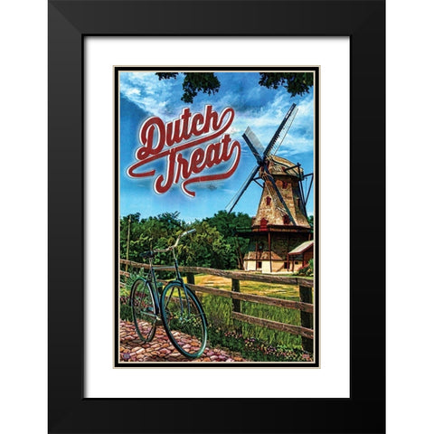 Dutch Treat Black Modern Wood Framed Art Print with Double Matting by Has