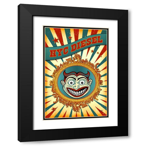 Nyc Diesel Black Modern Wood Framed Art Print with Double Matting by Has