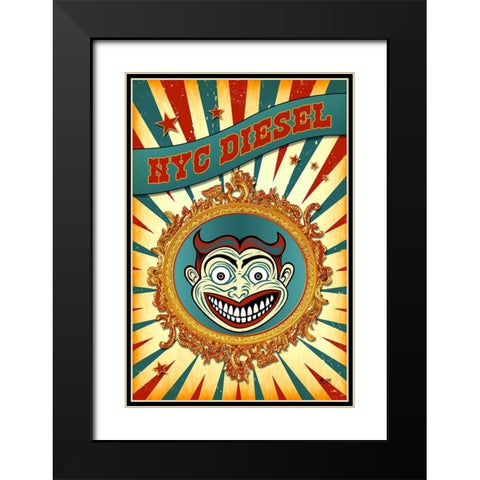 Nyc Diesel Black Modern Wood Framed Art Print with Double Matting by Has