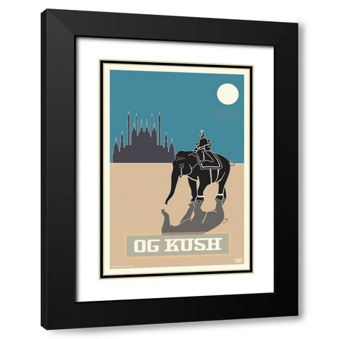 OG Kush Black Modern Wood Framed Art Print with Double Matting by Has