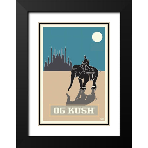 OG Kush Black Modern Wood Framed Art Print with Double Matting by Has