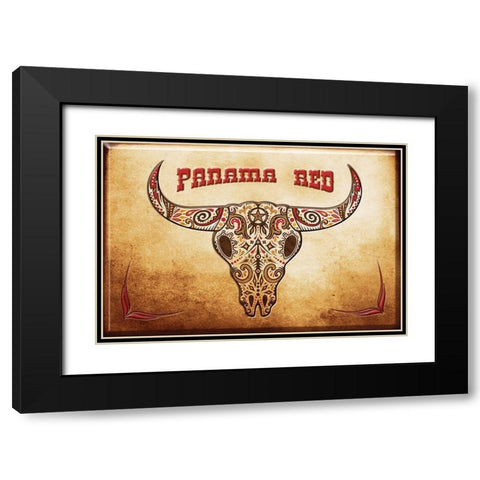 Panama Red Black Modern Wood Framed Art Print with Double Matting by Has