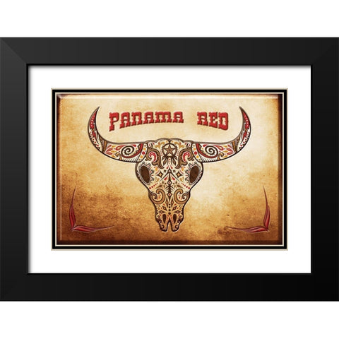 Panama Red Black Modern Wood Framed Art Print with Double Matting by Has