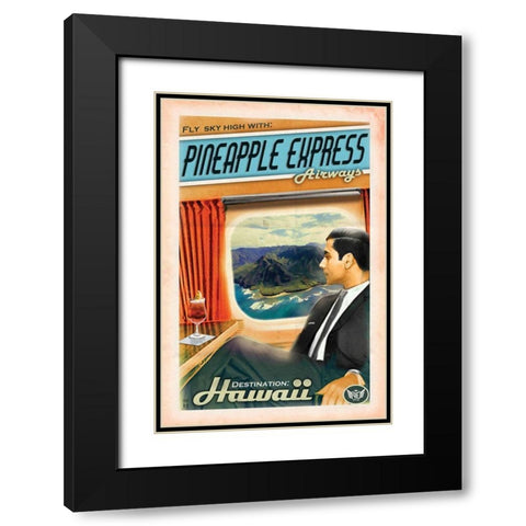 Pine Ex Air Black Modern Wood Framed Art Print with Double Matting by Has