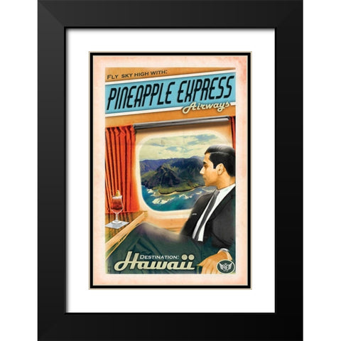 Pine Ex Air Black Modern Wood Framed Art Print with Double Matting by Has