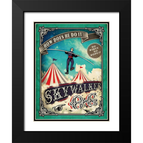 Skywalker Black Modern Wood Framed Art Print with Double Matting by Has