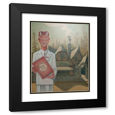 Texada Black Modern Wood Framed Art Print with Double Matting by Has