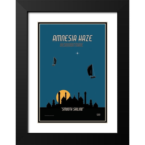 Amnesia Haze Black Modern Wood Framed Art Print with Double Matting by Has