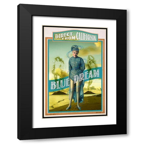Blue Dream  Black Modern Wood Framed Art Print with Double Matting by Has