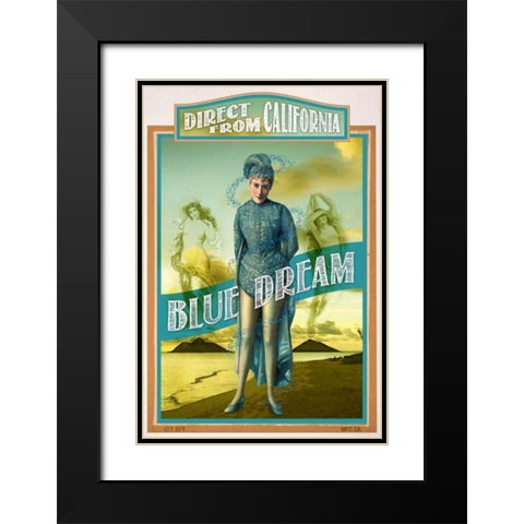 Blue Dream  Black Modern Wood Framed Art Print with Double Matting by Has