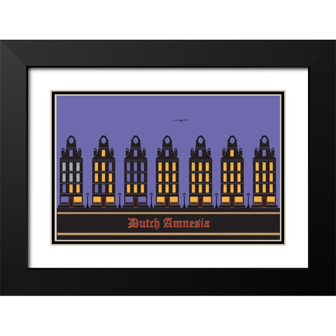 Dutch Amnesia Black Modern Wood Framed Art Print with Double Matting by Has