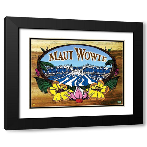 Maui Wowie Black Modern Wood Framed Art Print with Double Matting by Has