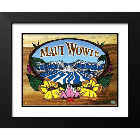 Maui Wowie Black Modern Wood Framed Art Print with Double Matting by Has