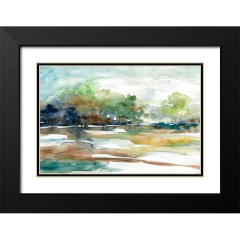 Tree Line 1 Black Modern Wood Framed Art Print with Double Matting by Franklin, Elizabeth