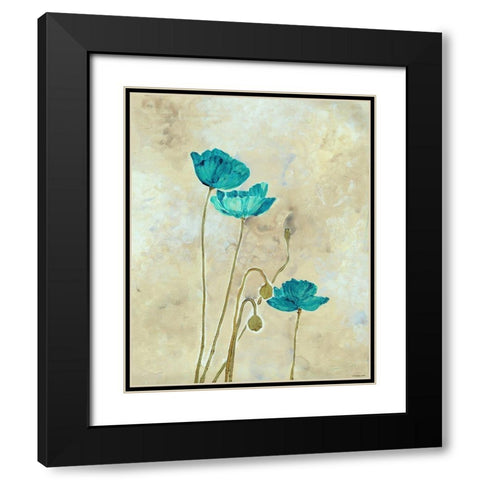 Tealqoise Flowers 2 Black Modern Wood Framed Art Print with Double Matting by Henry, E.