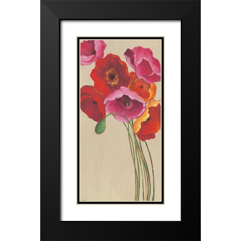 Tall Poppies 2 Black Modern Wood Framed Art Print with Double Matting by Summers, Elle