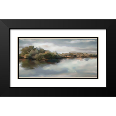 River Fields Black Modern Wood Framed Art Print with Double Matting by Sokol-Hohne