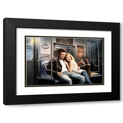 Subway Black Modern Wood Framed Art Print with Double Matting by Brando, JJ