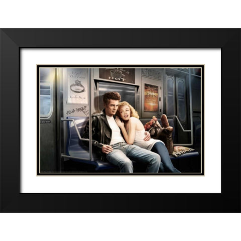 Subway Black Modern Wood Framed Art Print with Double Matting by Brando, JJ