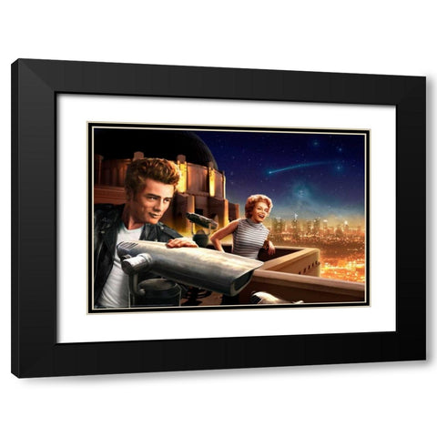 Starry Night Black Modern Wood Framed Art Print with Double Matting by Brando, JJ