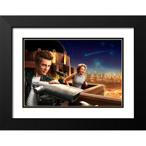 Starry Night Black Modern Wood Framed Art Print with Double Matting by Brando, JJ