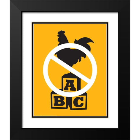 Cock Block Black Modern Wood Framed Art Print with Double Matting by Brando, JJ