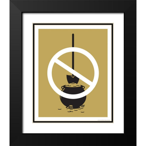 No Gold Digger Black Modern Wood Framed Art Print with Double Matting by Brando, JJ