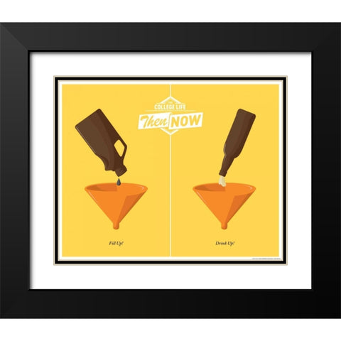 Drink Up Black Modern Wood Framed Art Print with Double Matting by Brando, JJ