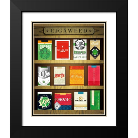 Cigaweed Black Modern Wood Framed Art Print with Double Matting by Brando, JJ
