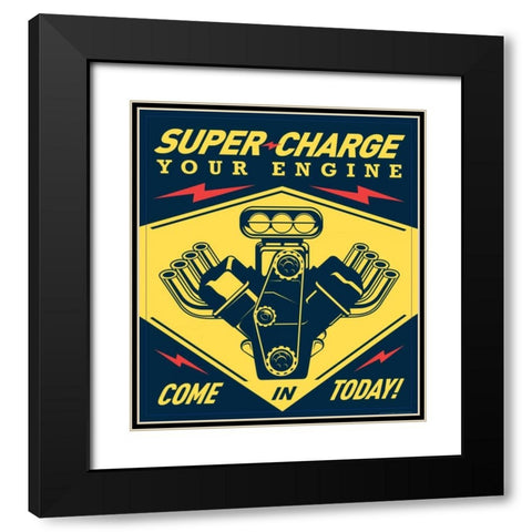 Super Racing Black Modern Wood Framed Art Print with Double Matting by Brando, JJ