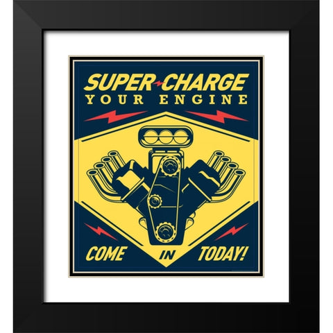 Super Racing Black Modern Wood Framed Art Print with Double Matting by Brando, JJ