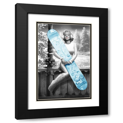 Marilyn Snowboard Black Modern Wood Framed Art Print with Double Matting by Brando, JJ