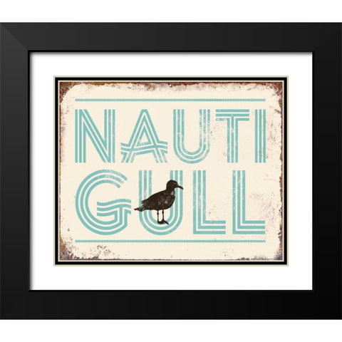 Nautigull Black Modern Wood Framed Art Print with Double Matting by Brando, JJ