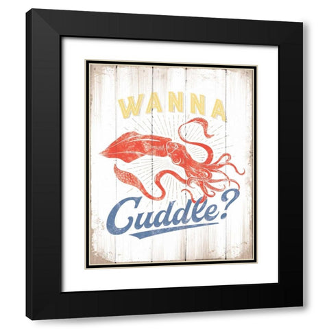Wanna Cuddle Black Modern Wood Framed Art Print with Double Matting by Brando, JJ